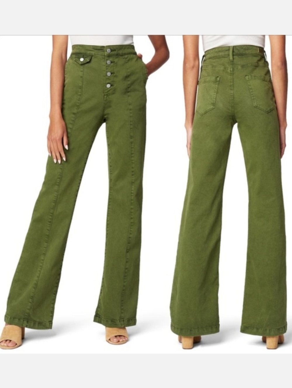 Blank NYC The Delancey High Rise Button Fly Wide Leg Jeans